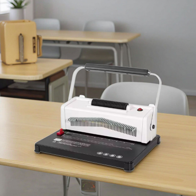 A4 Electric Automatic Single Coil Binding Machine Manual Power Plastic Book Coil Threading Device