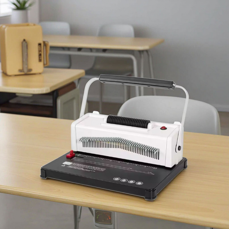 A4 Electric Automatic Single Coil Binding Machine Manual Power Plastic Book Coil Threading Device