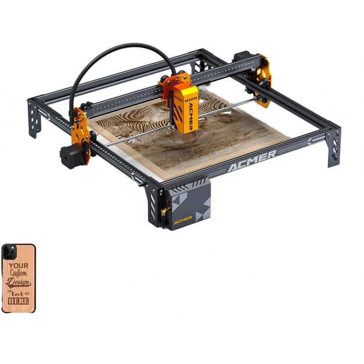 Acmer P1 S Pro Mini Portable Laser Cutter 3D Engraver Machine for Wood Leather MDF-for Business and Family Use
